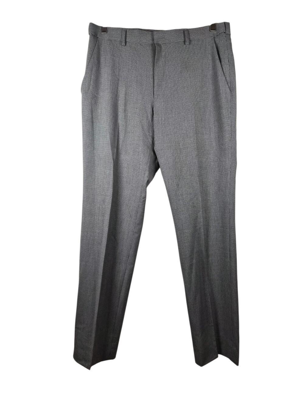 SAP Men Micro Houndstooth Dress Pants Grey Checked Trousers Korean Fashion Sz 32